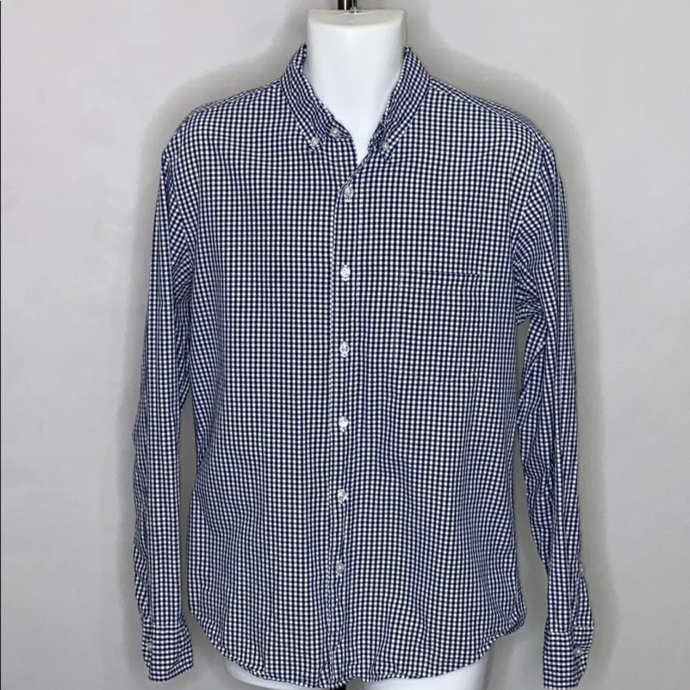 J. Crew Factory Slim Button Down Gingham Shirt- LG
